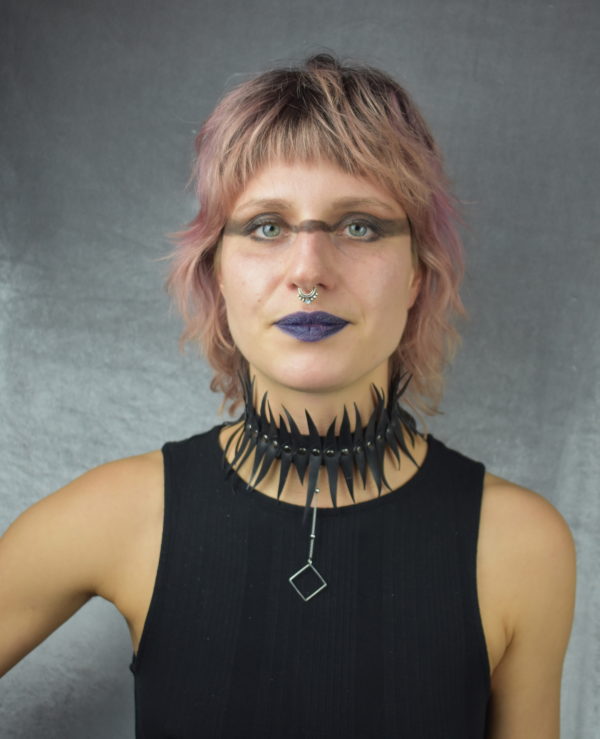 Gothic Upcycled BerlinWinter Choker Silver Square - Image 6