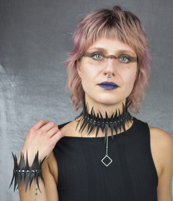 Gothic Upcycled BerlinWinter Choker Silver Square