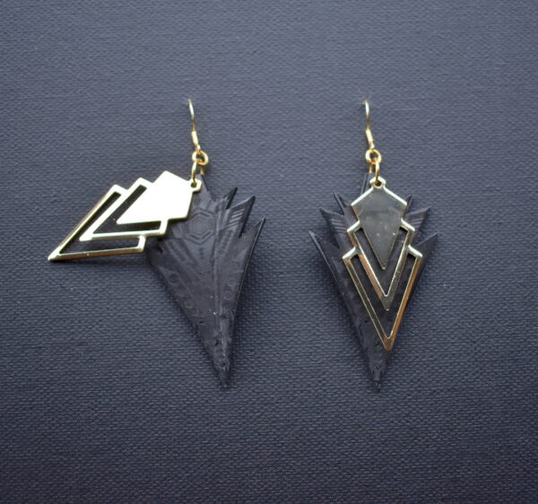 Upcycled geometric Arrow earrings