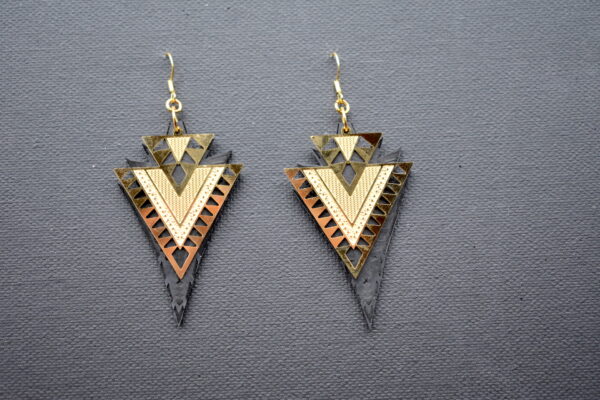 Upcycled geometric Arrow earrings