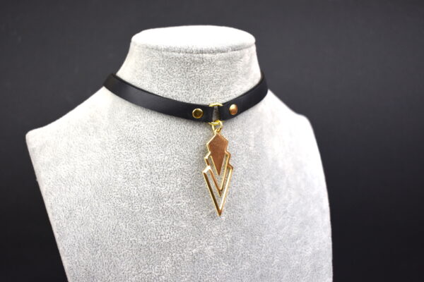 Mini Me Upcycled simple black choker with pendent