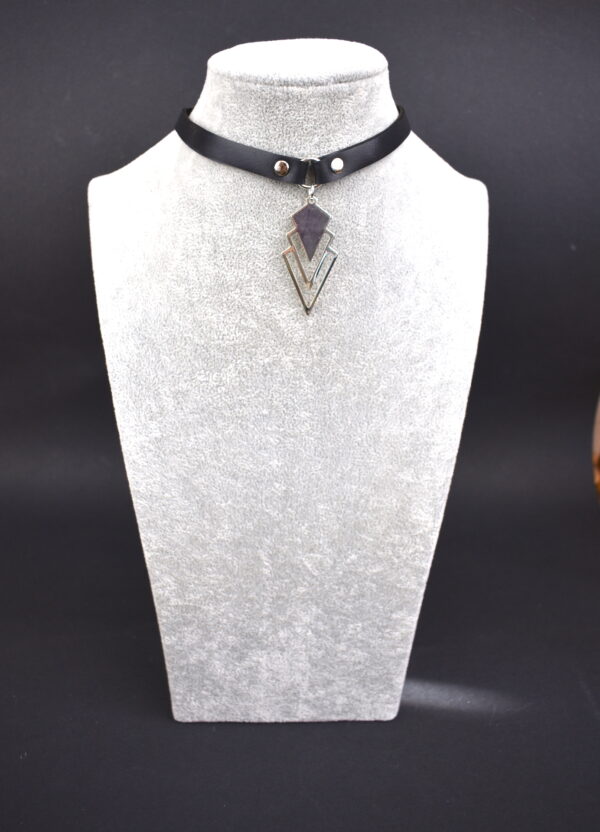 Mini Me Upcycled simple black choker with pendent