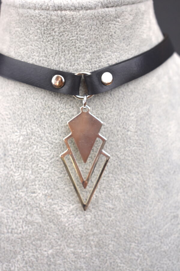 Mini Me Upcycled simple black choker with pendent